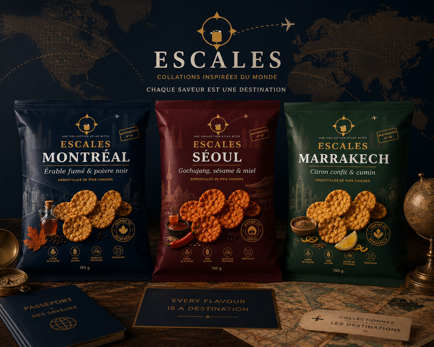 La collection Escales : Montréal, Séoul et Marrakech — chaque saveur est une destination